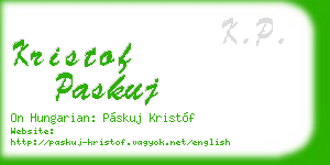 kristof paskuj business card