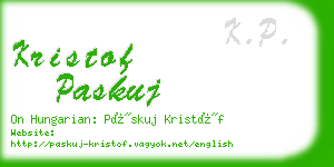 kristof paskuj business card